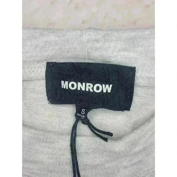 Monrow Sweatshirt Womens Small Gray Camo Soft Athleisure Gorpcore USA New - Picture 2 of 10